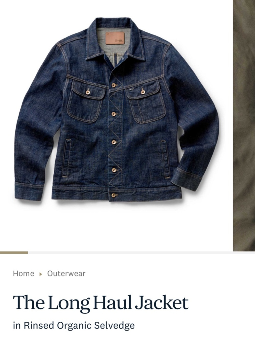 Taylor Stitch Long Haul Dark Blue Denim Jacket - Picture 7 of 10